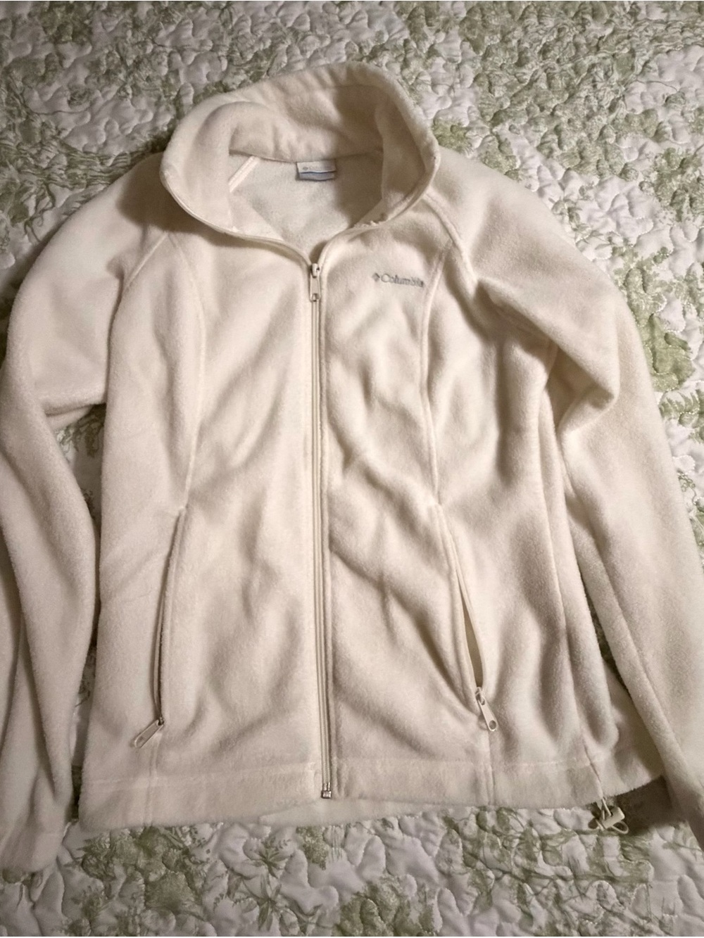 Columbia Cream Full-Zip Teddy Fleece Jacket